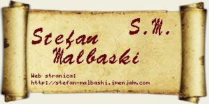 Stefan Malbaški vizit kartica